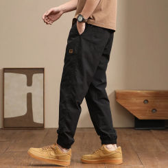 Men's spring and summer fashion brand American cargo pants loose large size men's casual pants new trend
