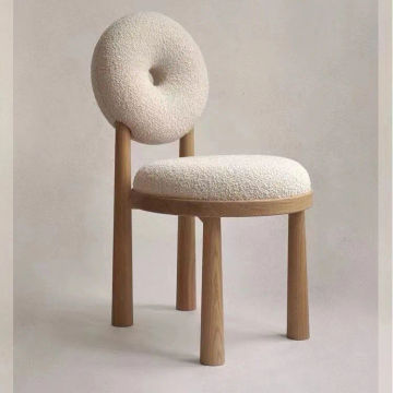 Nordic Creative Donut Lamb Velvet Backrest Chair Modern Home Dining Chair Living Room Bedroom Simple Makeup Chair Leisure Chairs
