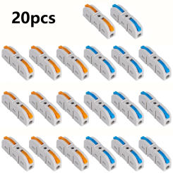20Pcs Lever Wire Connectors 1 to 1 Inline Electrical Lever Wire Connectors kit Pushin Compact Splicing Lever Wire Connectors