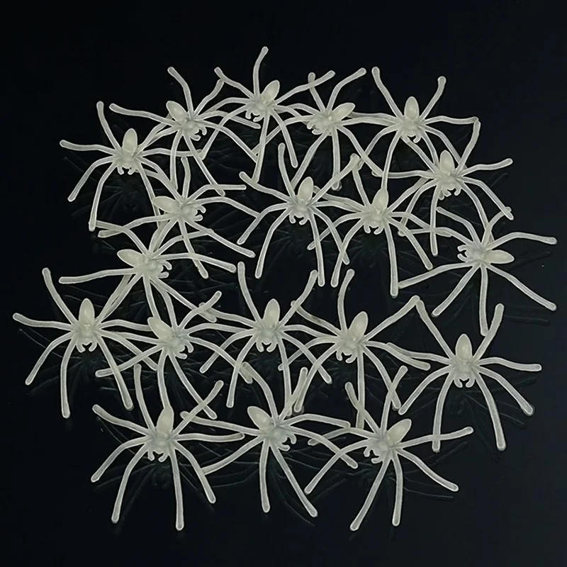 Description Picture 5 of itemNew 10Pcs Party DIY Home Decoration Halloween Luminous Rubber Fakes Spider Plastic Figure Prank Toy Funny Festive Supplies