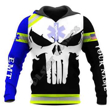 Fashion Skull Army Series 3D Printed Hoodie Casual Street Hip Hop Harajuku Zip Up Hoodie Autumn/Winter Long Sleeve Sweatshirt