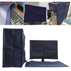 3PCS 19 To 34 Inches Desktop Computer Dust Cover Blue Nonwovens Computer Protective Cover Breathable Moisture-proof
