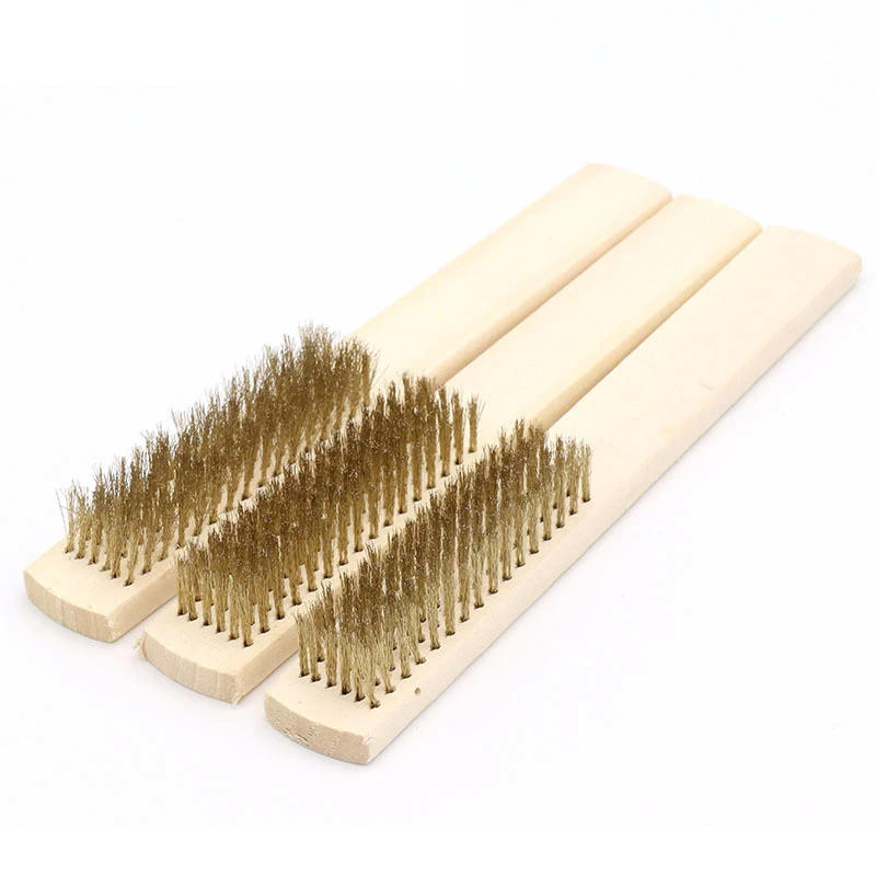 Description Picture 6 of item1pcs Wood Handle Brass Wire Copper Brush for Industrial Devices Surface/Inner Polishing Grinding Cleaning 6x16 Row Brushes