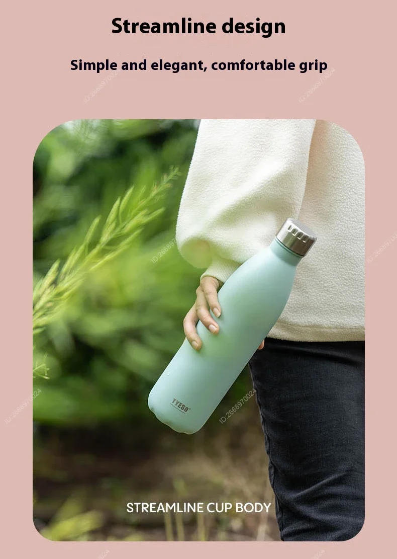 Description Picture 6 of item750/1000ML Tyeso Stainless Steel Cola Bottle Sports Kettle Keep Cold Thermal Cups Vacuum Tumbler Mug Bike Bottle Vacuum Cup