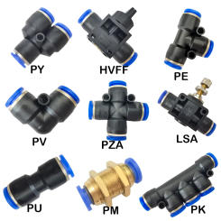 Pneumatic Fitting Pipe Connector Tube Air Quick Fittings PE PV PU PY PK PM LSA HVFF PZA Connectors4/6/8/10/12/16MM
