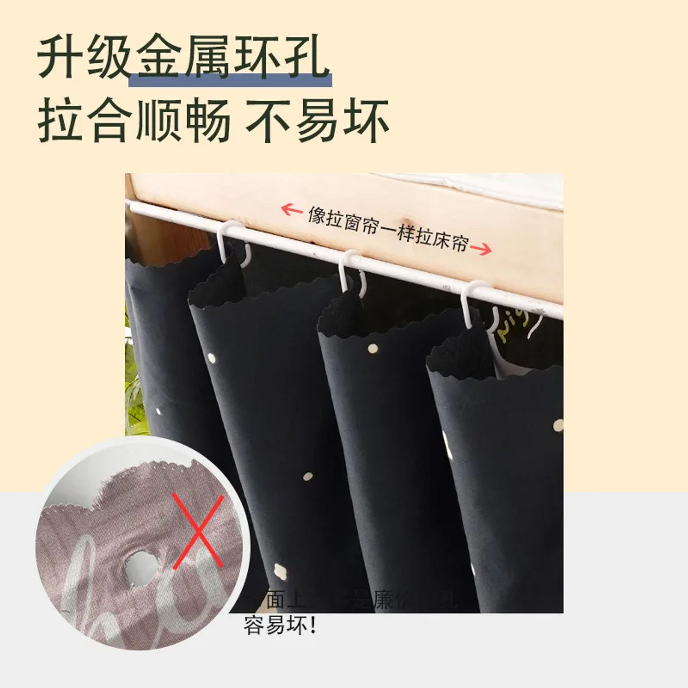 Description Picture 5 of item2PCS Bed Curtain for Boy Girl Dormitory Mosquito Net Integrated Upper Shop Lower Shade Cloth Bedroom Bed Canopy Cartoon Decor
