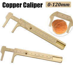 0-120mm Mini Solid Brass Vernier Caliper Double Single Scale Sliding Gauge Measuring Ruler Portable High Quality Measuring Tool