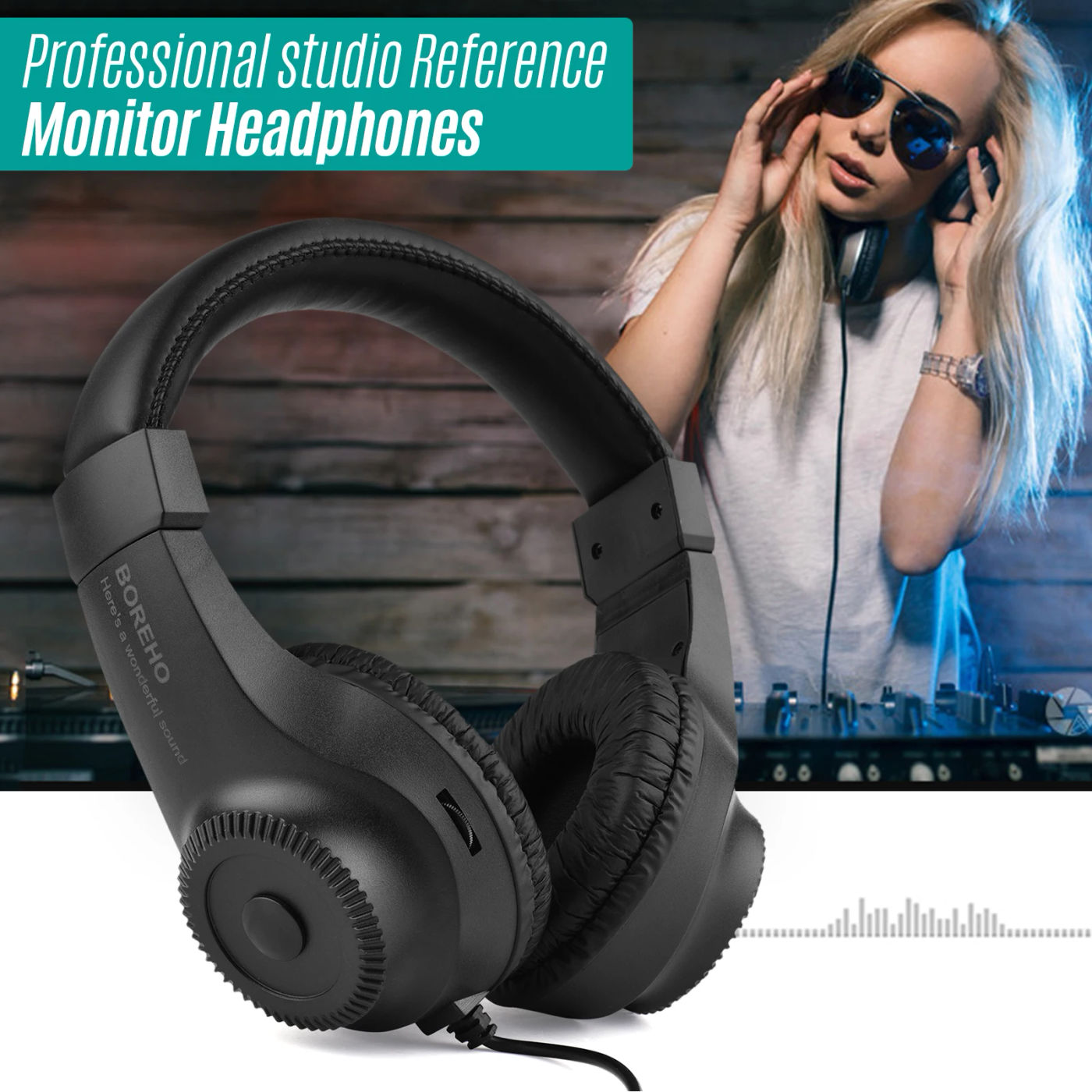 Description Picture 2 of itemWired Stereo Monitor Headphones Over-ear Headset with 50mm Driver 6.5mm Plug for Recording Monitoring Music (NOT for PC)