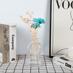 Lychee Life 7Pcs Blue Multi Petal Flower Aromatherapy Rattan Essential Oil Diffuser Home Rose Stick Perfume Reed Air Diffuser