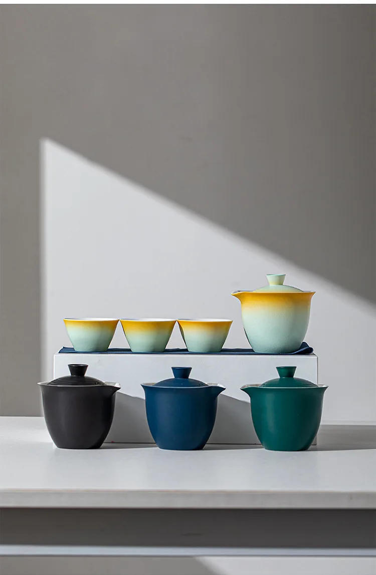 Description Picture 5 of itemPortableTeacup Set Travel Tea Kit 1 Bowl 3 Cup Durable Minimalist Chinese Style Ceramic Kung Fu Teaware Outdoor Camping Bag