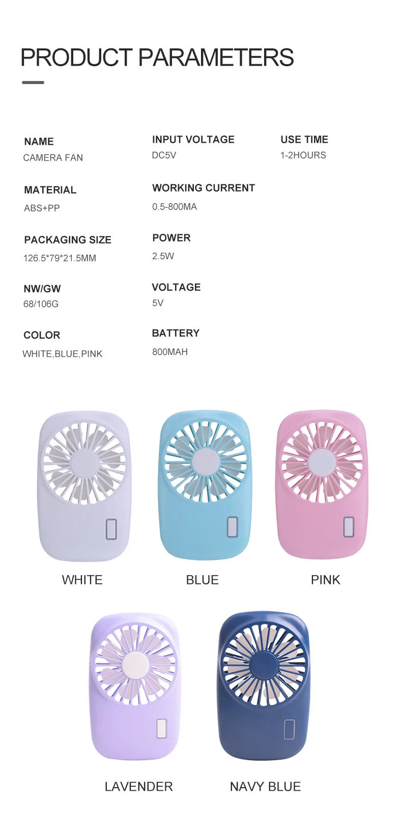 Description Picture 4 of itemSummer Portable Mini Handheld Air Cooling Fan USB Rechargeable Desktop Electric Fan for Outdoor Travel Office