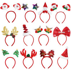 Christmas Headband Kids Adult Santa Claus Elk Xmax Tree Hair Accessories Photo Props Christmas Decoration 2024 New Year Gifts