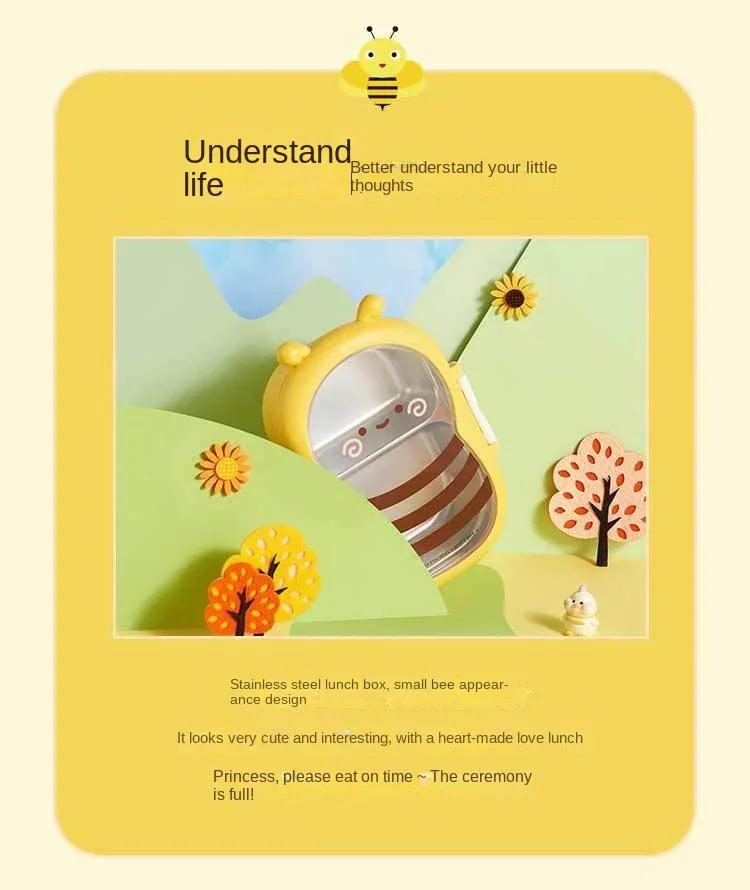 Description Picture 3 of itemOuting Tableware Portable Stainless Steel Lunch Box Baby Child Student Outdoor Camping Picnic Food Container Bento Box