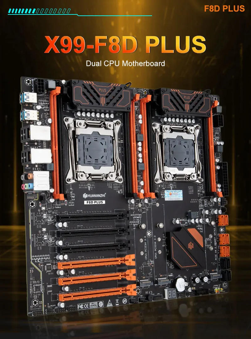 Description Picture 2 of itemHUANANZHI X99 F8D PLUS LGA 2011-3 XEON X99 Motherboard support Intel Dual CPU E5 2640 2666 2670 2696 V3 V4 DDR4 RECC NVME NGFF