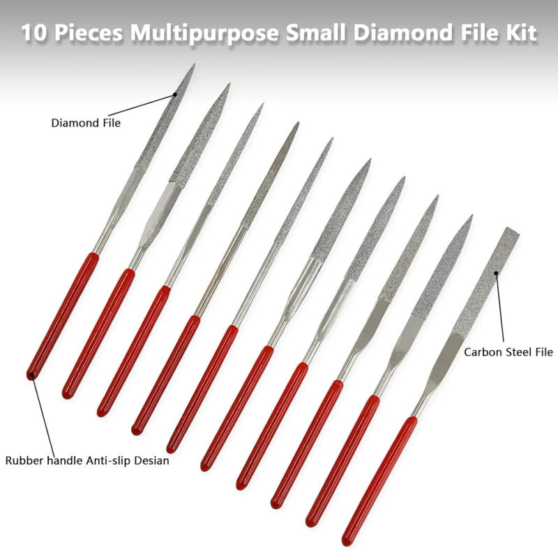 Description Picture 5 of item10Pcs Diamond Needle File Set 3x140mm Mini Needle File Kit For Stone Glass Metal Carving Craft Hand Tools Needle File Set