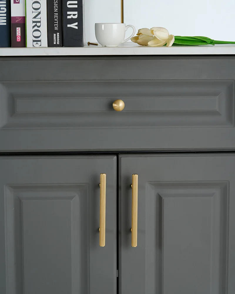 Description Picture 5 of itemEuropean style solid brass striped long handle furniture hardware cabinets drawers cabinet doors pull rings  small knobs