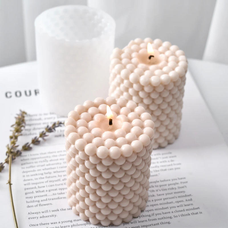 Description Picture 4 of item3D Cylinder Candle Mold DIY Non-stick Bubble Scented Candles Dinner Ornament Making Soap Resin Plaster Craft Molds Home Decor