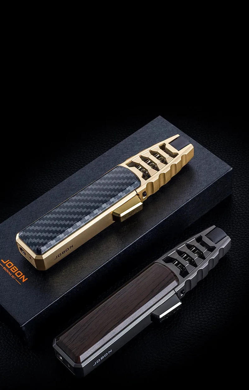 Description Picture 6 of itemJOBON Outdoor Windproof Direct Fire Metal Turbine Torch Lighter Kitchen Barbecue Camping Cigar Igniting Tool Creative Men's Gift