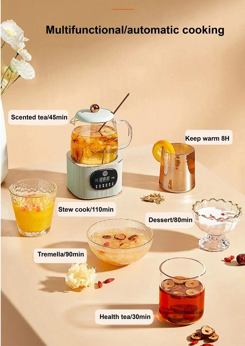 Description Picture 4 of item400ml Mini Health Cup Multifunctional Electric Stew Cup Office Split Teapot Coffee Milk Heater Portable Electric Kettle 200V