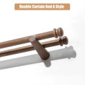 High end Walnut Color Double Curtain Roman Rod Sets,For Window,With Premium White Wax Wood Rod,Rod Finials,Rings,Brackets,Screws