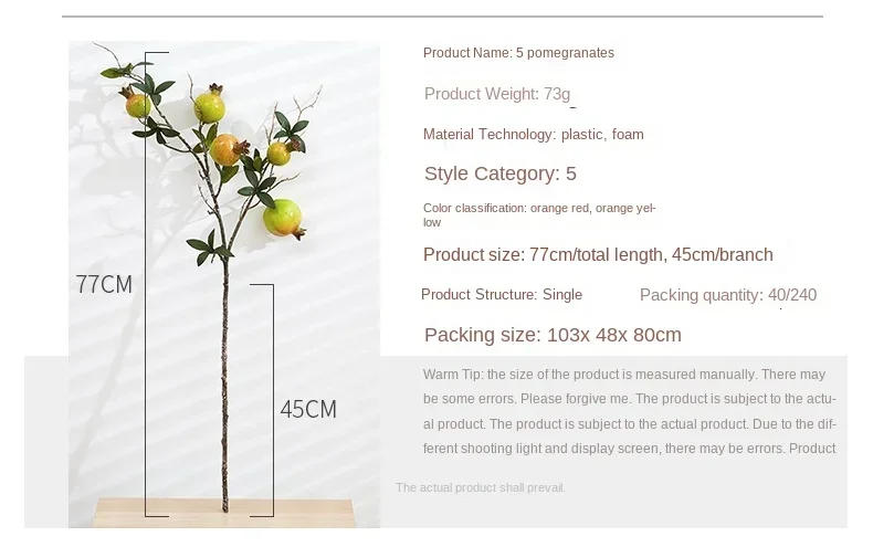 Description Picture 4 of itemArtificial Plants for Home Decoration Fake Fruits Bonsai Tree  Garden Decoration  Plantas Artificiales  Wall Hanging Decor
