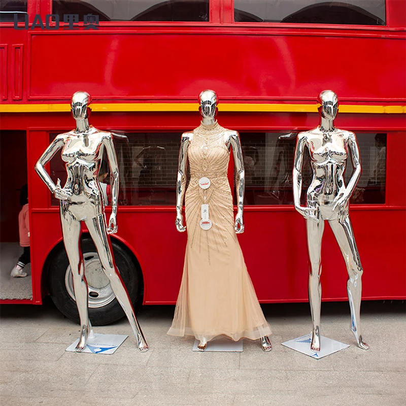 Description Picture 4 of itemhigh quality fashion Chrome plating gold female mannequin full body for clothing