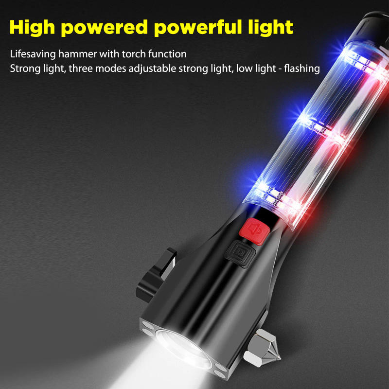 Description Picture 6 of item16-in-1 Camping Light Safety Cone USB Emergency Alarm Lanterns Seat Belt Cutter Solar Strong Magnetic Waterproof Car Escape Tool