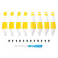 8pcs yellow-white