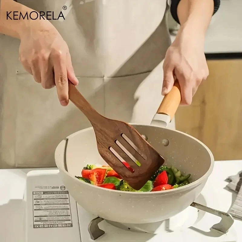 Description Picture 5 of item5PCS Thailand Teak Cooking Spoon Natural Wooden Kitchen Tableware Tool Ladle Turner Rice Colander Soup Skimmer Scoop Utensils