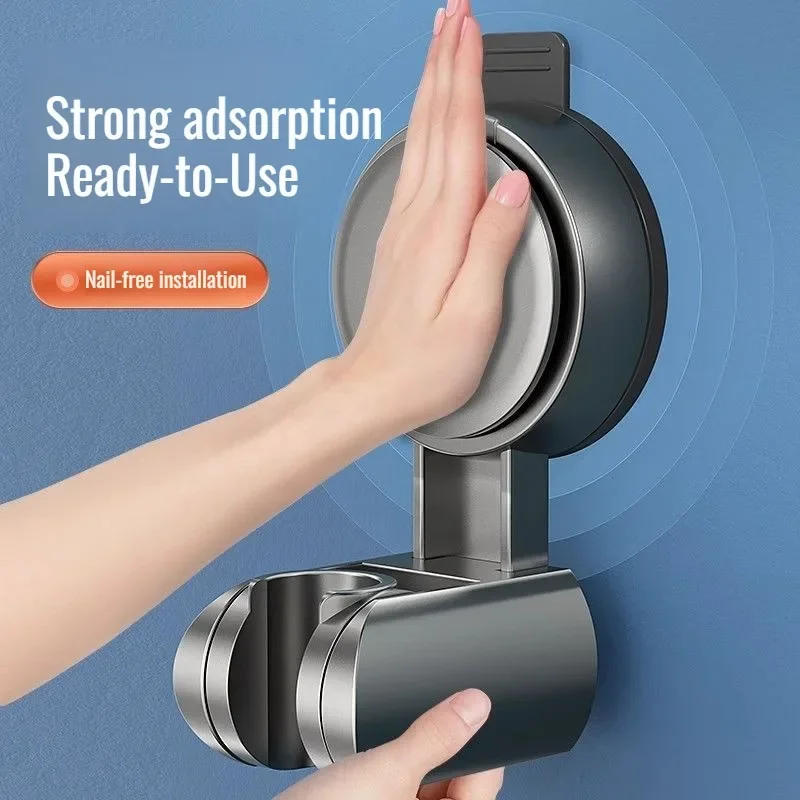 Description Picture 2 of itemBath Shower Holder Support Mural Douche Suction Cup Adjustable Handheld Wall Mounted Large Shower Head Supports Relocatable