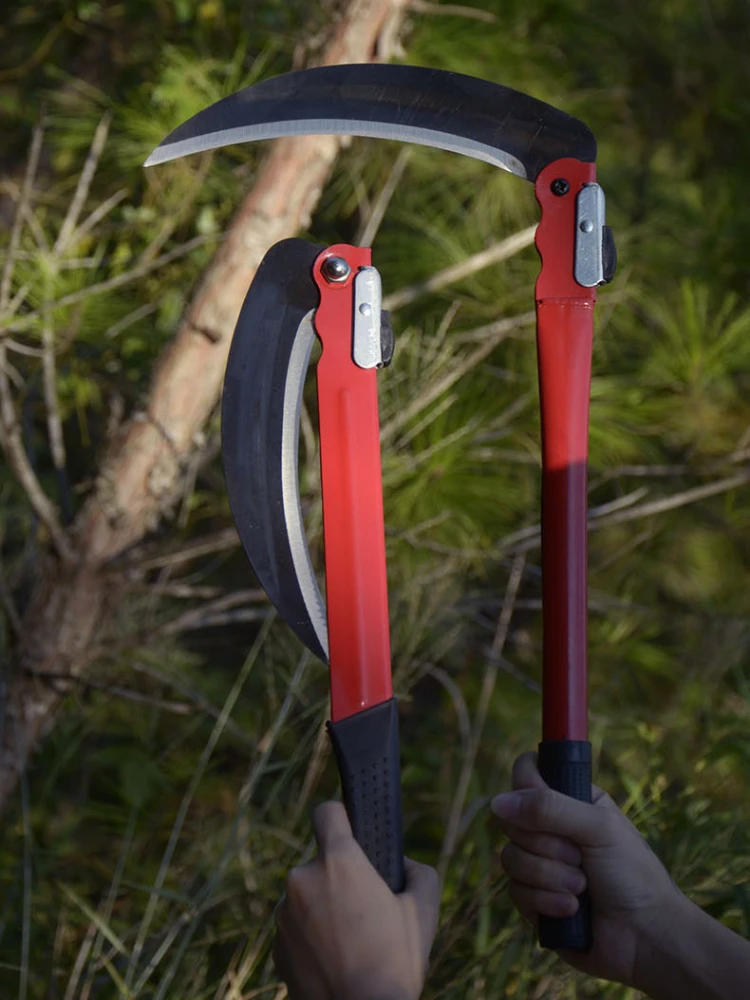 Description Picture 2 of itemAgricultural Folding Sickle Long Handle  Folding Scythe Lawn Mower Gardening Grass Weeding Knife with spare blade Garden Tool