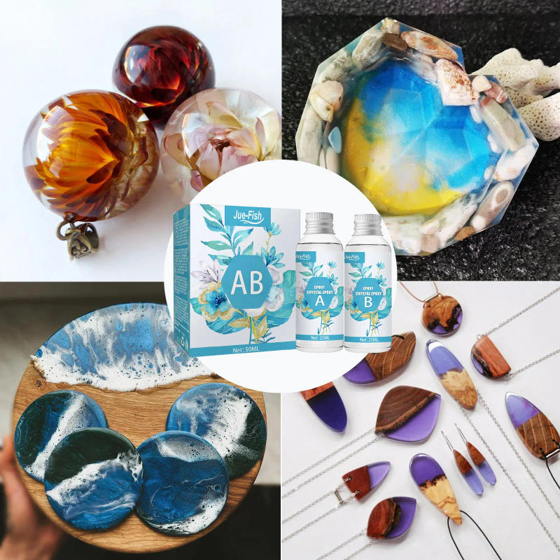 Description Picture 2 of itemClear 1:1 Epoxy Resin Glue High Adhesive Crystal Hardener DIY Epoxy Resin Jewelry Making Accessories 2 Bottles AB Resin Glue