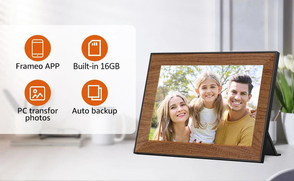 Description Picture 3 of item10.1 inch Digital Photo Frame WiFi IPS Electronic Photo Album 32GB HD Touch Screen Frameo Auto-Rotate Digital Picture Frame Gift