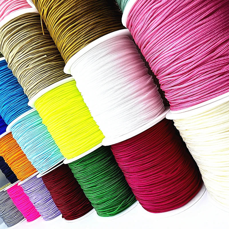 Description Picture 2 of item0.4/0.8/1.0/1.5mm Nylon Cord Thread Chinese Knot Macrame Cord Bracelet Braided String DIY Tassels Beading Thread