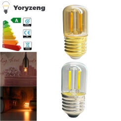 AC 220V E27 T28 1W LED Tube Light Bulb Vintage Retro COB Filament  2200K Warm White Glass Shell Replace Incandescent  Lamps