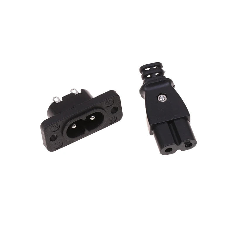 Description Picture 3 of itemC8 male power socket C7 female plug power outlet embedded electric connector connector 35mm*15mm AC 2.5A 5A 250v