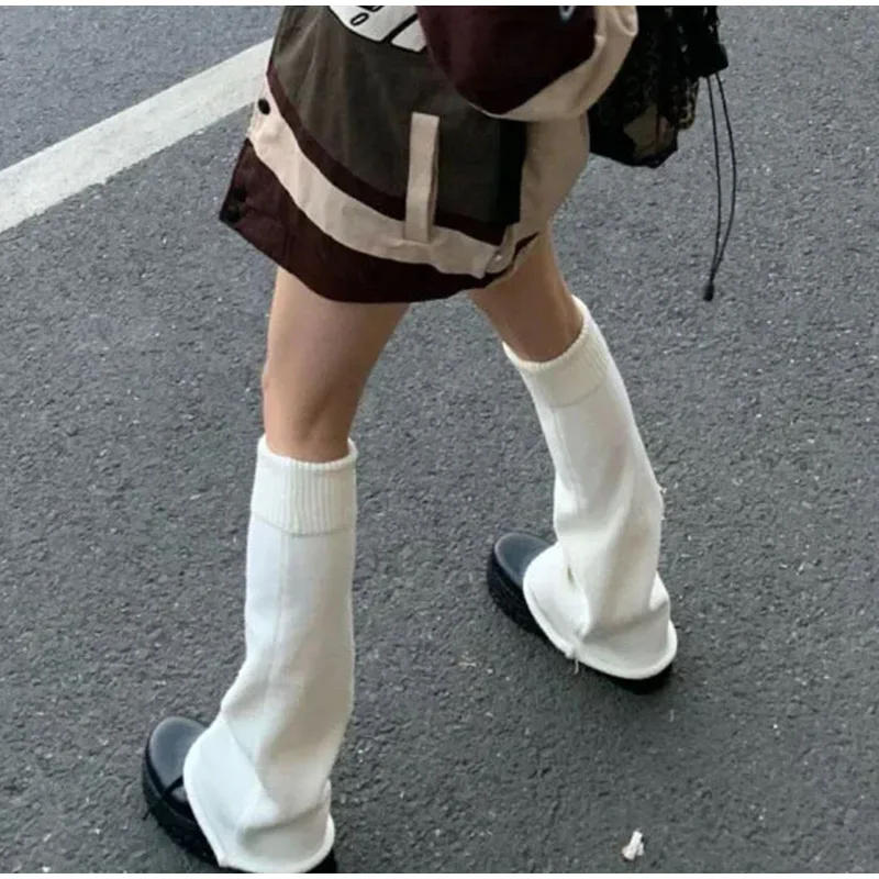 Description Picture 6 of itemNew Japanese Long Student White Jk Kawaii Leg Cover Fashion Girls Calf Gaiters Harajuku Cute Flared Knitted Leg Warmers