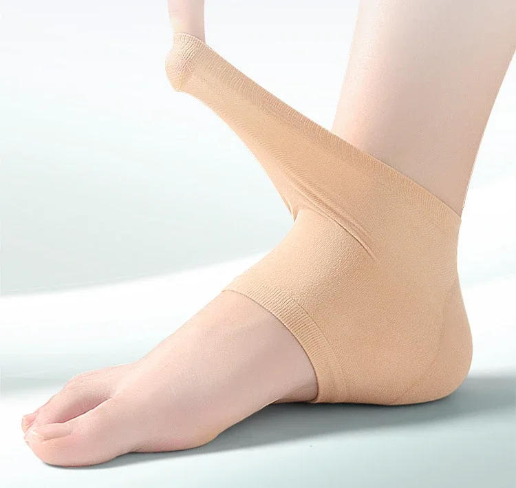 Description Picture 4 of itemGel Silicone Heel Protector Sleeve Heel Pads Heel Cups Plantar Fasciitis Support Feet Care Skin Repair Cushion Half-yard Socks