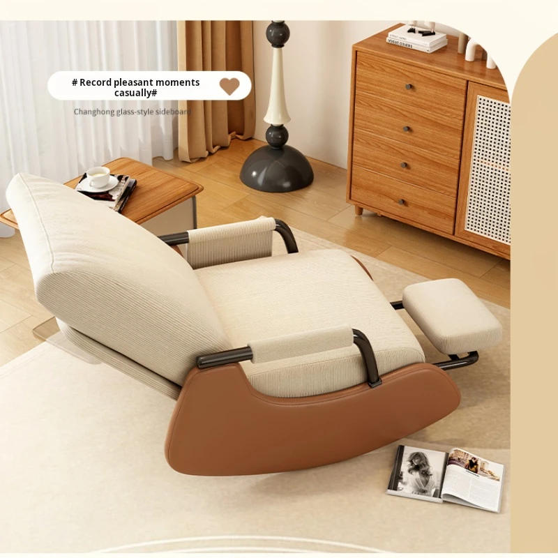 Description Picture 6 of itemNordic luxury reclining chair INS Folding rocking chair Living room relax lazy armchair designer soft Sofas ergonomic Furniture