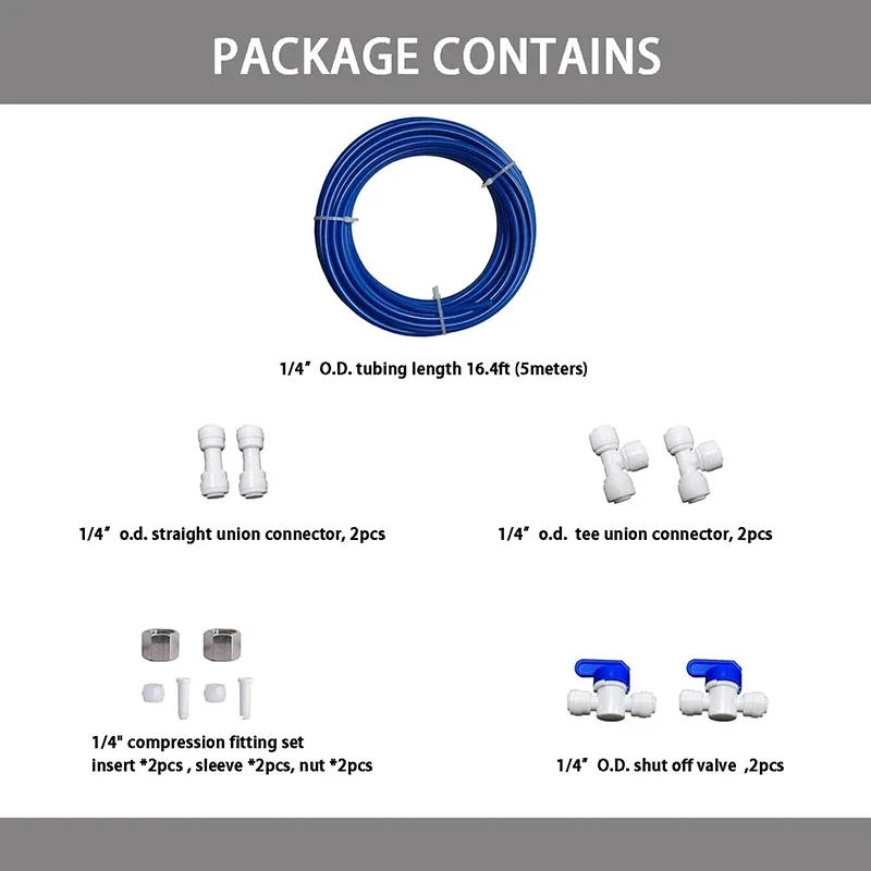 Description Picture 3 of itemRO Water Systems Ice Maker Kit 1/4" for Reverse Osmosis Systems and Water Filters (Blue)