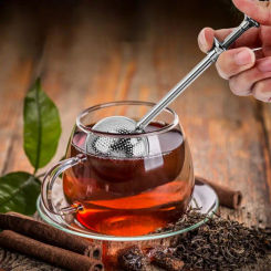 1pc Tea Strainer Stainless Steel  Long Handle Tea Ball Infuser Filter Reusable Food Grade Tea Infuser Mesh For Cup And Teapot