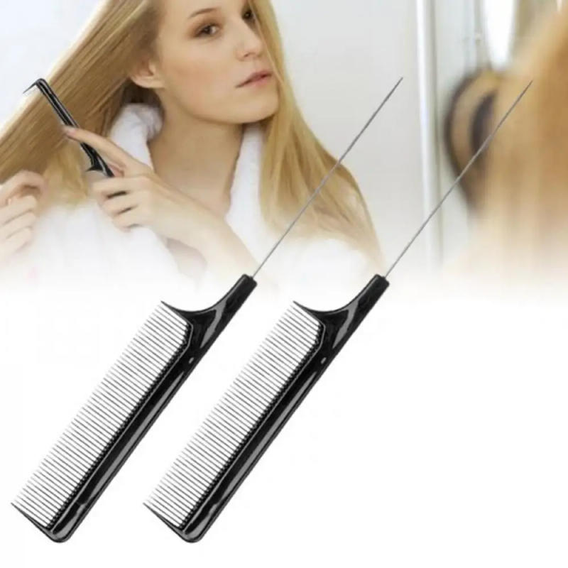 Description Picture 3 of itemProfessional Hair Tail Combs Stainless Steel Salon Cut Styling Comb Spiked Hair Care Styling Tools Barber Accessories Fine Teeth
