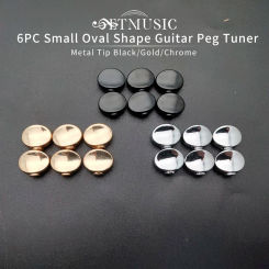 6Pcs Small Oval Metal Guitar Tuning Pegs keys Tuners Machine Heads replacement Buttons knobs Handle Black/Gold/Chrome