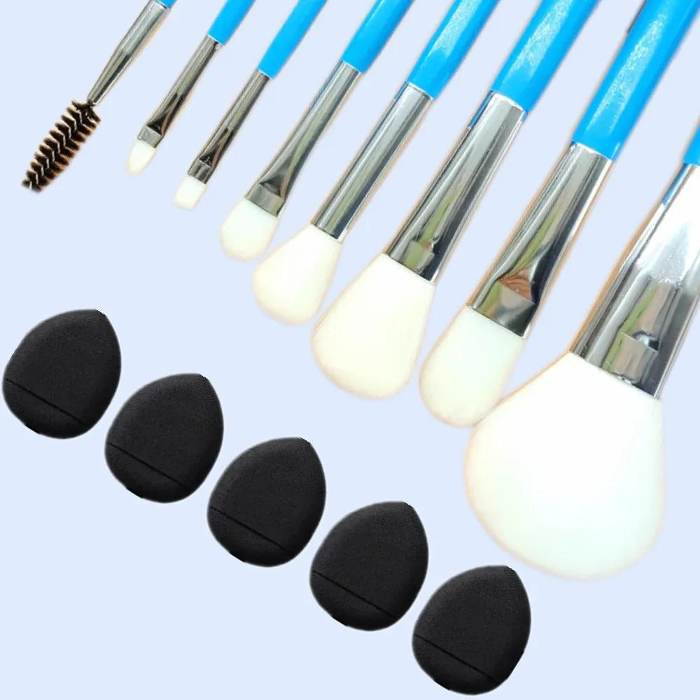 Description Picture 3 of itemBlue Makeup Brushes Set Cosmetic Brush Eyeshadow Eyebrow Eyelash Face Foundation Blush Lips Beauty Make Up Tools and Powder Puff