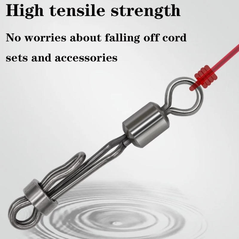 Description Picture 5 of itemLine Fish Accessories Hanging Bait Snap Change Connector Fishing Rolling Swivel Rolling Swivel With Lock 8-Shape Connect Ring