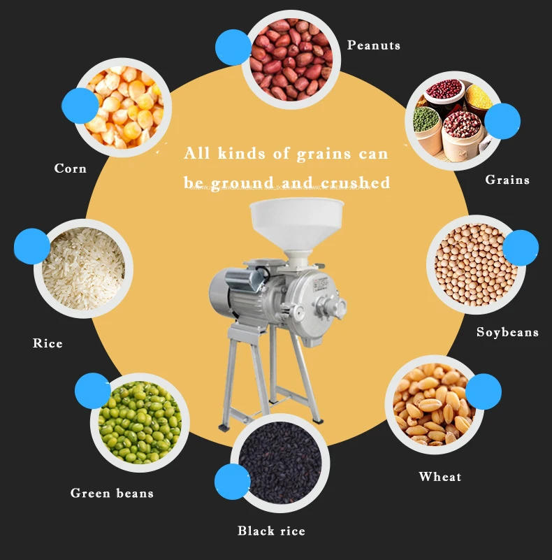 Description Picture 5 of itemElectric Grain Mill Grinder Commercial Grinding Machine for Dry Grain Soybean Corn Spice Herb Coffee Bean Crusher Pulverizer