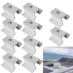 10pcs Solar Middle Clamp PV Aluminum-Alloy Solar Panel 25-50MM Solar Photovoltaic Bracket For Most Frame Modules Accessories