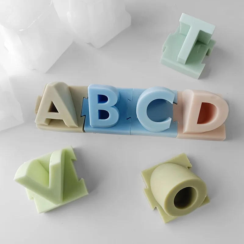 Description Picture 3 of item26 Letters Scented Candles Silicone Molds DIY Alphabet Diffuser Plaster Soap Mould A-Z Capital English Letter Candle Making Mold
