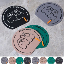 Cute PVC Floor Drain Cover Polar bear Sealing Sink Drain Cover Anti-odor Insect-Proof Sink Strainer Bathroom