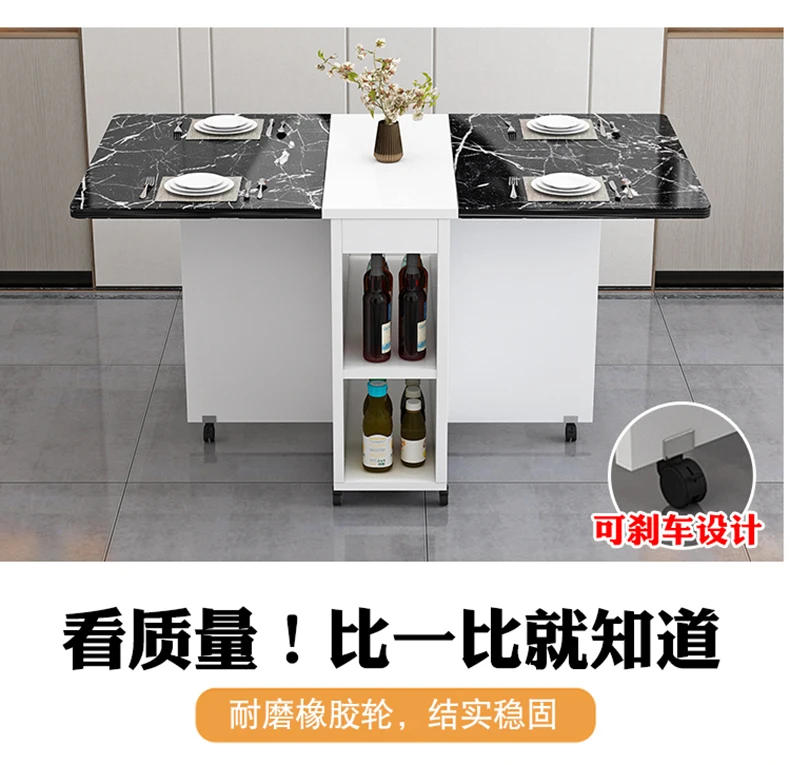 Description Picture 5 of itemFolding Dining Table Set 4 Chairs Italian Nordic Luxury Dining Table Decorate Simple Mesas Y Sillas De Comedor Kitchen Furniture